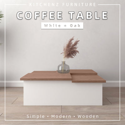 (EM) 3.2FT Austral Series Coffee Table Living Room Meja Kopi Modern Design Natural Oak Surface - HMZ-FN-CT-AU0005-WT
