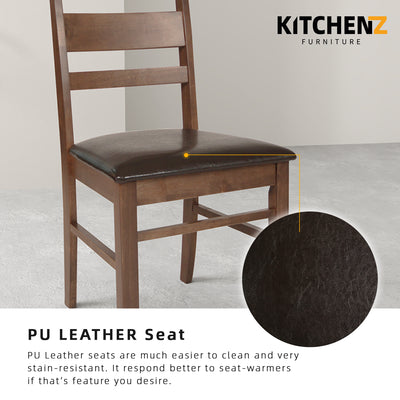 2PCS Molly Solid Wood Dining Chair with PU Leather Seat-HMZ-FN-DC-Molly-WN