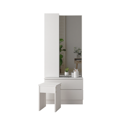 (FREE Shipping & FREE Installation) Dressing Table With Mirror, Multi Storage And Stool - HMZ-FN-DT-9009