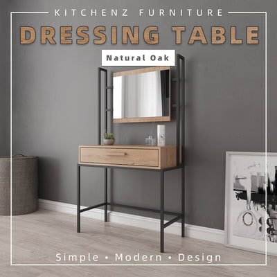 3FT Chester Series Dressing Table Modernist Design With Mirror Makeup Table/ Meja Solek-HMZ-FN-DT-CB005-OAK