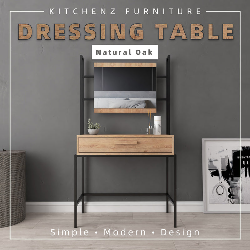3FT Chester Series Dressing Table Modernist Design With Mirror Makeup Table/ Meja Solek-HMZ-FN-DT-CB005-OAK