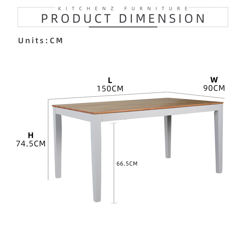 (EM) 4FT/5FT Modern Dining Table / Solid Wood Dining Table - LALA-NO+W ...