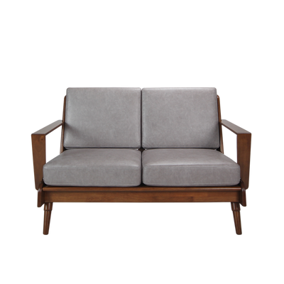 Legno Solid Wood Sofa Set 1+2+3 Seater with Grey Leathaire Cushion-HMZ-FN-SF-FJ2971B-WN+FJ2972B+FJ2973B