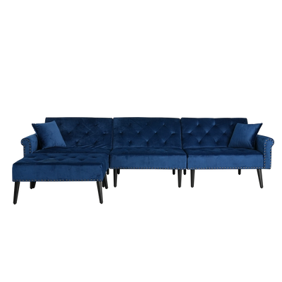 (FREE Shipping) Chesterfield Sofa 3 Seater Velvet Fabric Sofa / Sofa Bed / L-Shape Sofa-HMZ-FN-SF-S26
