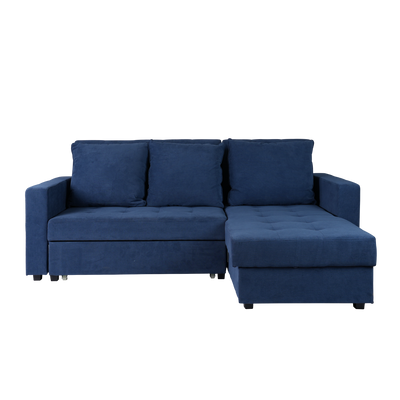 (EM) 7.4FT L-Shape 3 Seater Corduroy Fabric Sofa / Sofa Bed-HMZ-FN-SF-S2816