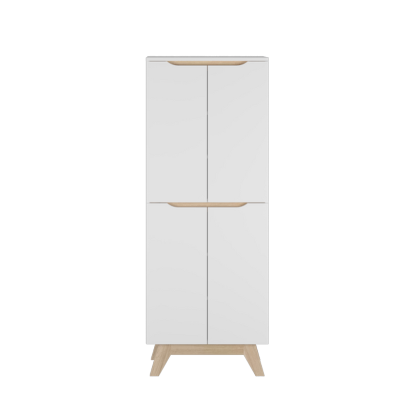 1.9FT Simona Series Shoe Cabinet Particle Board with 2 Doors 4 Movable Shelves-HMZ-FN-SR-1660-WT