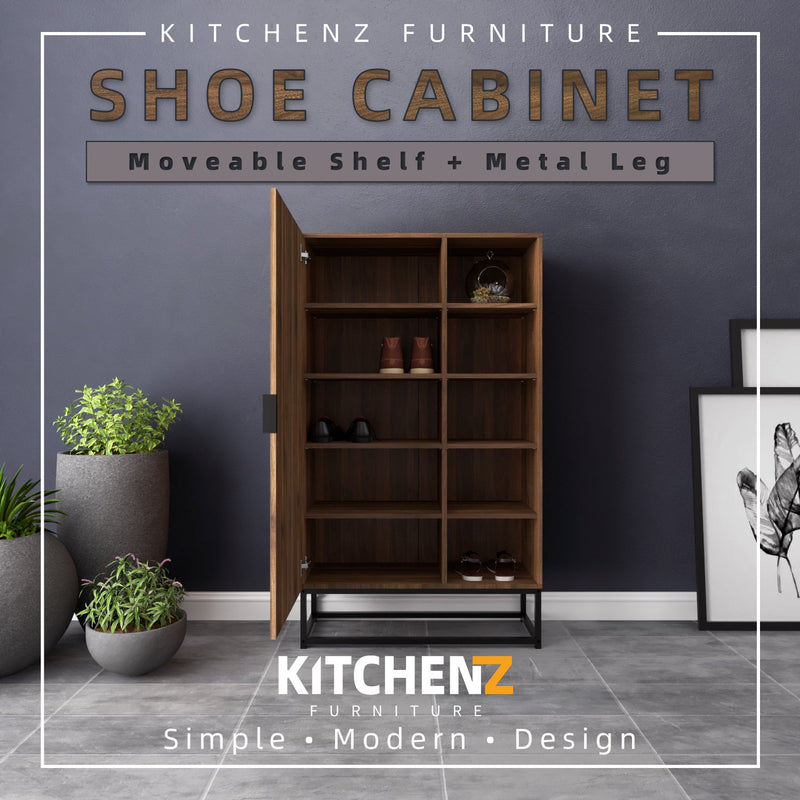 (EM) 4FT Noble Series Shoe Cabinet with Black Metal Leg-HMZ-FN-SR-N1370-CN