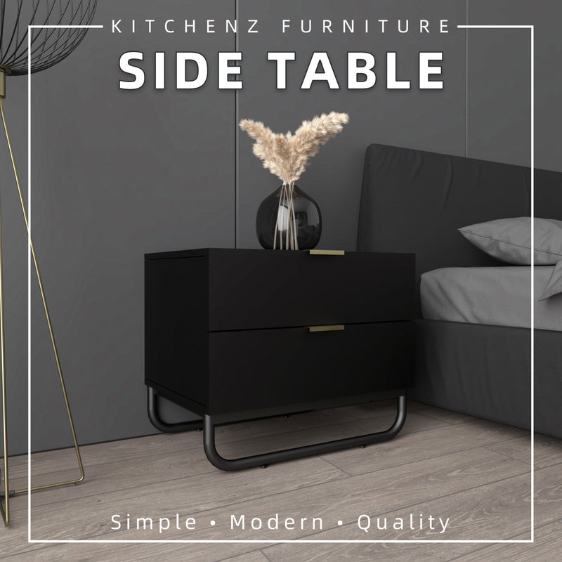 2FT Bestar Series Side Table Particle Board Black with Metal Leg - HMZ-FN-ST-B6041-BK