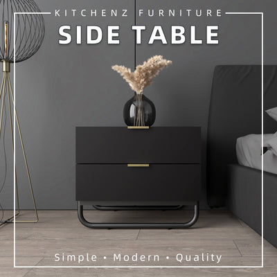 2FT Bestar Series Side Table Particle Board Black with Metal Leg - HMZ-FN-ST-B6041-BK