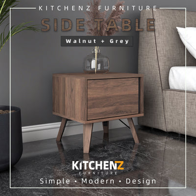 1.47FT Kinsley Series Side Table with 1 Door Storage-HMZ-FN-ST-K0165-GY