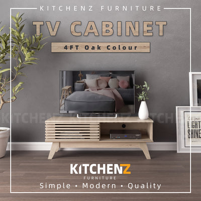 4FT Aoki Series TV Cabinet Modernist Design Solid Board Oka Tv Rack / Console / Wood Leg-HMZ-FN-TC-E2250