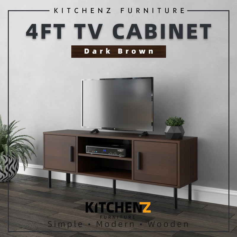 4FT TV Cabinet Solid Board with 2 Hinges Door & Shelves-HMZ-FN-TC-EC5015