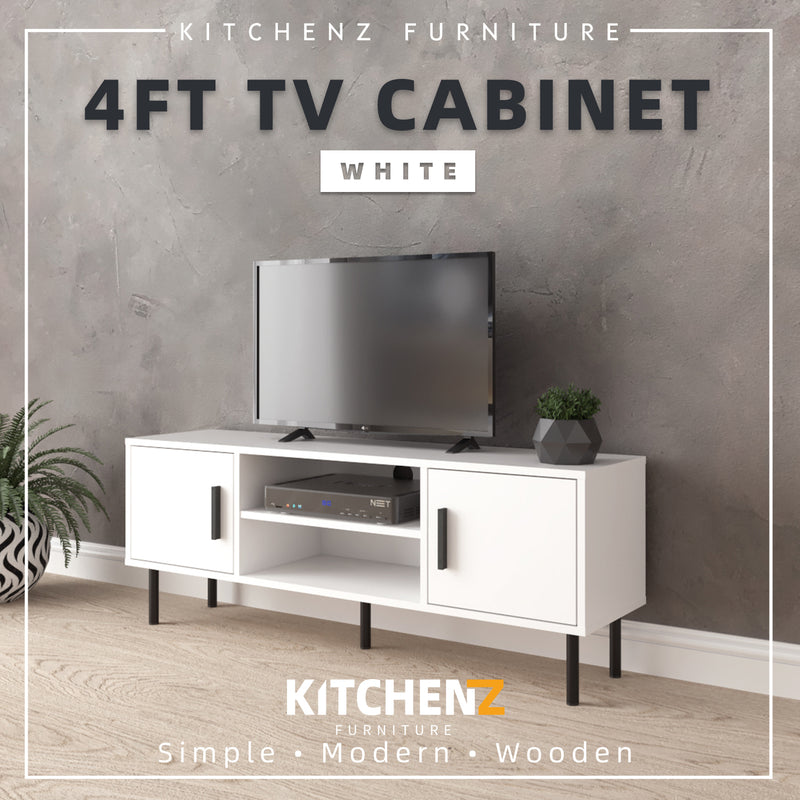 4FT TV Cabinet Solid Board with 2 Hinges Door & Shelves-HMZ-FN-TC-EC5015