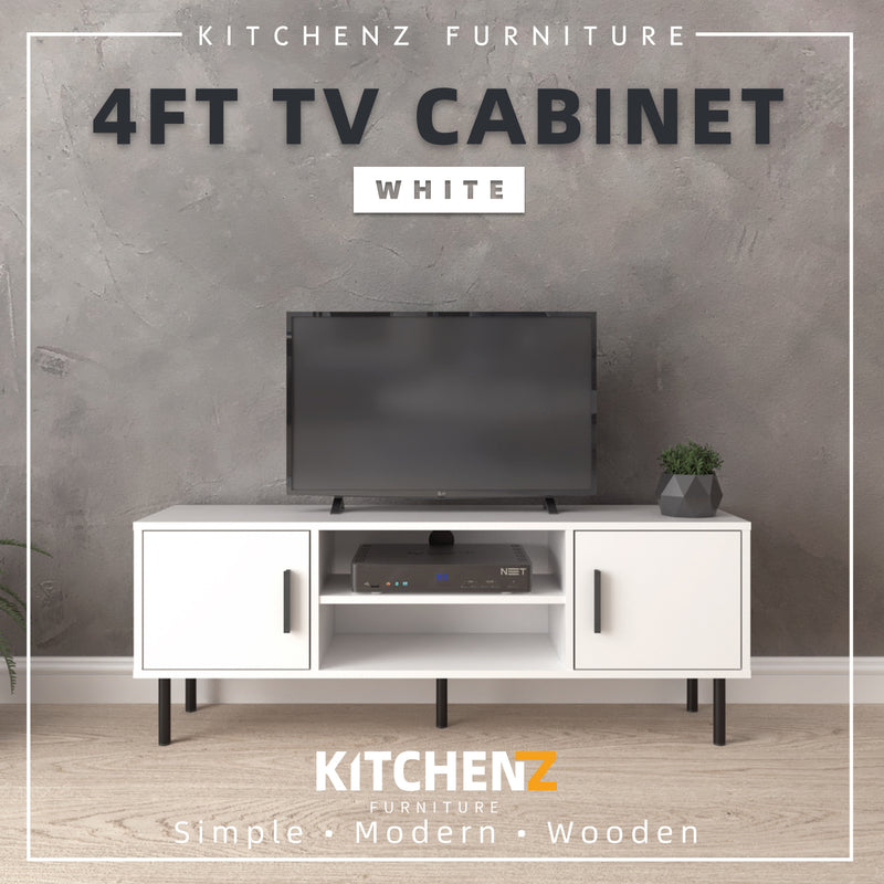 4FT TV Cabinet Solid Board with 2 Hinges Door & Shelves-HMZ-FN-TC-EC5015