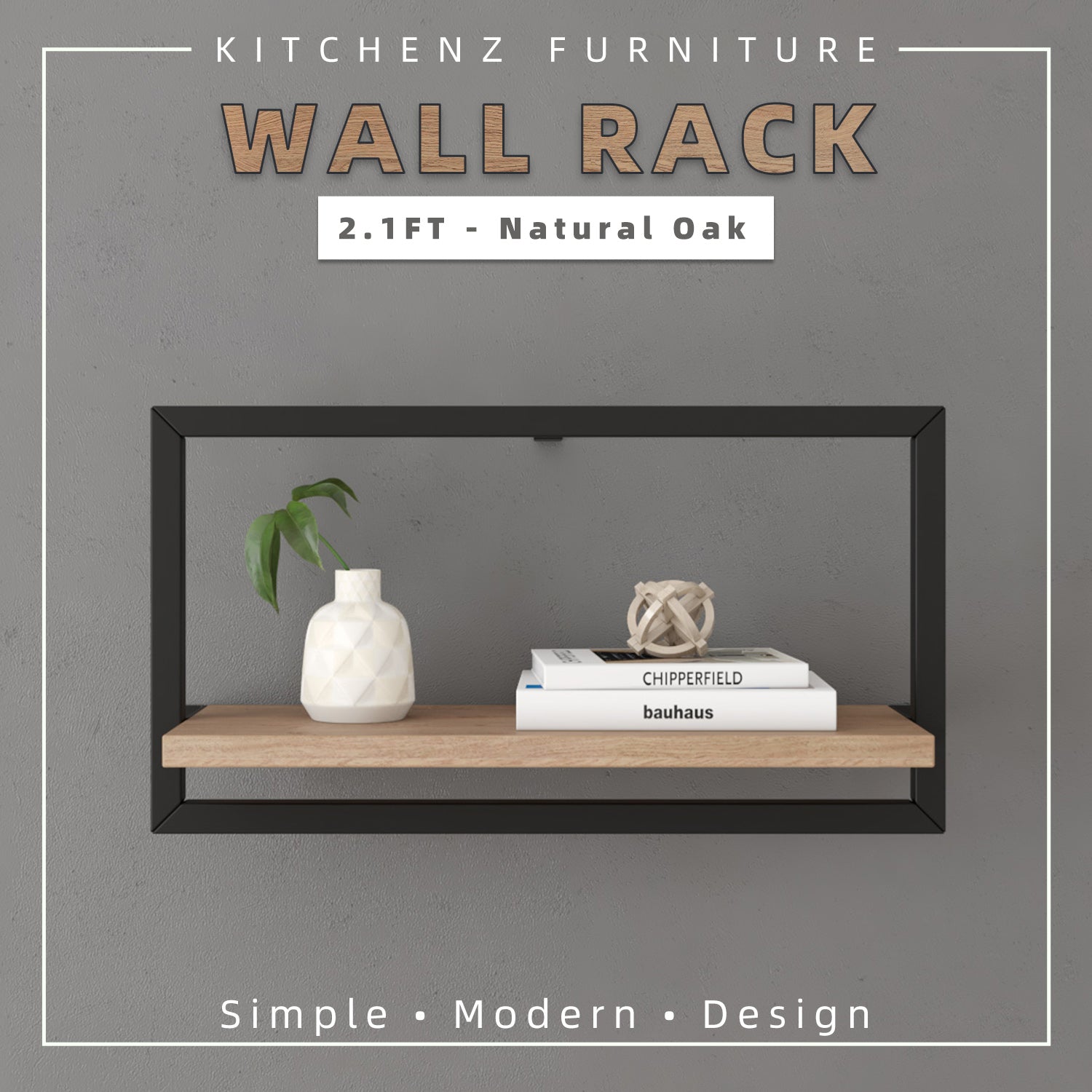 2.1FT Chester Series Wall Rack Open Storage Wall Unit Rak Dinding-HMZ ...