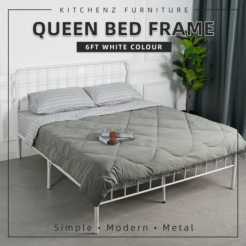 6.5FT 3V Powder Coated Metal Queen Size Bed Frame-ED902F