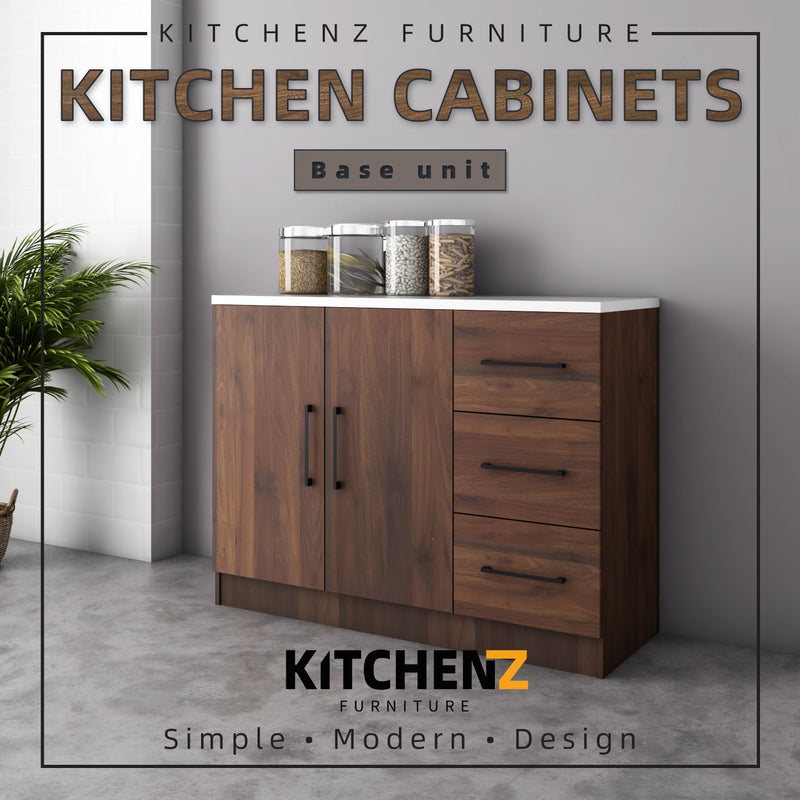 (EM) 4FT Ventura Series Kitchen Cabinets Base Unit  / Kitchen Storage-HMZ-KBC-MFC9012-WN