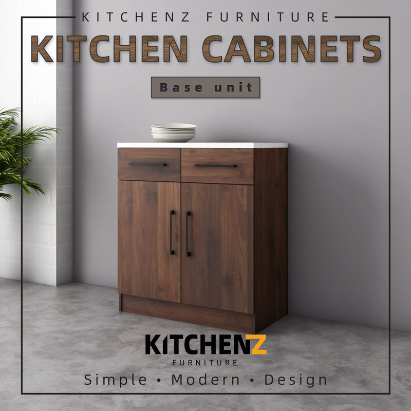 2.6FT Ventura Series Kitchen Cabinets Base Unit / Kitchen Storage-HMZ-KBC-MFC9080-WN
