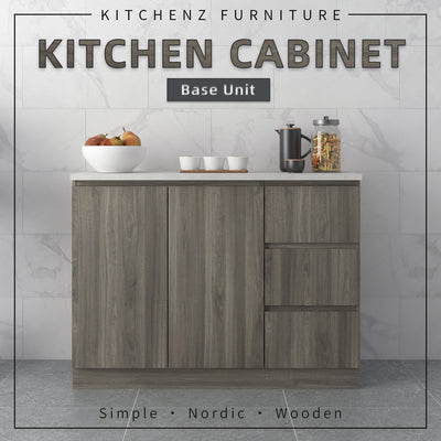 3.9FT Doterra Series Kitchen Cabinets Base Unit Kitchen Storage Drawer Storage Kabinet Dapur-KBC-MFCD9023-CC+MW