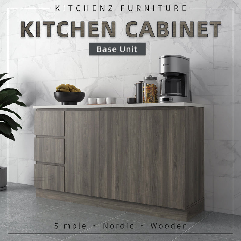 [FREE SHIPPING] 5.2FT Doterra Series Kitchen Cabinets Base Unit Kitchen Storage Drawer Storage Kabinet Dapur-KBC-MFCD9033-CC+MW