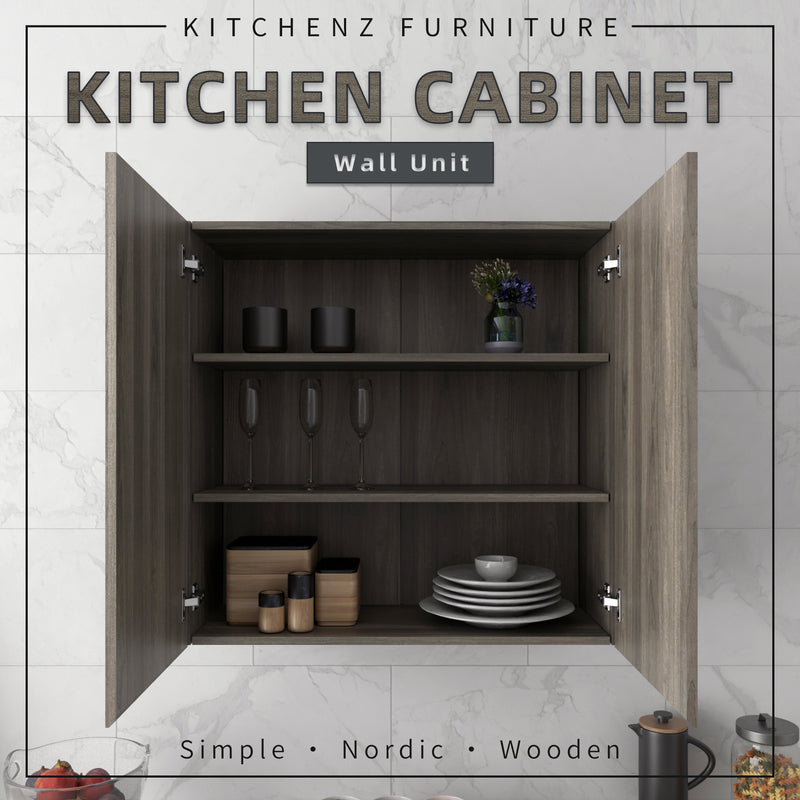 [FREE SHIPPING] 2.6FT Doterra Series Kitchen Cabinets Wall Unit Kitchen Storage Drawer Storage Kabinet Dapur-KWC-MFCD7922-CC+MW