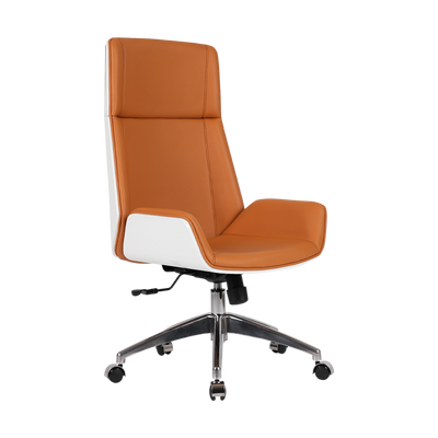 Nando Contemporary PU Leather High Back Office Chair with Ergonomic Design - HMZ-OC-HB-NANDO BK/WT