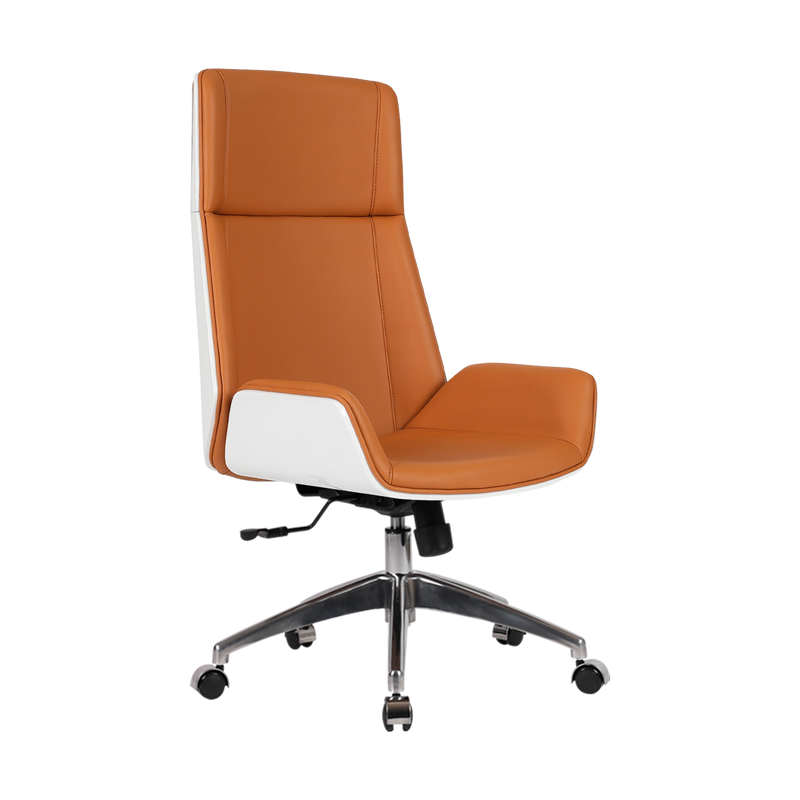 Nando Contemporary PU Leather High Back Office Chair with Ergonomic Design - HMZ-OC-HB-NANDO BK/WT
