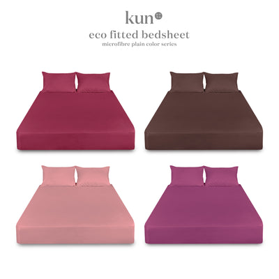 (EM) Kun New Arrival 12 Colors Premium Fitted Bed Sheet / Cadar Tilam Getah Keliling (Single / Super Single / Queen / King)-PBS-K/Q/S/SS