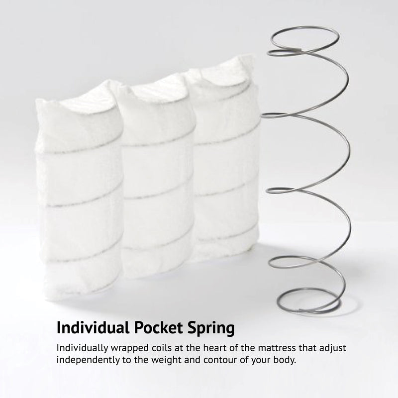 (FREE Shipping) 12inch SpinaRez Leo Tilam Mattress Individual Pocket Spring System + Euro Top Padding + Foam Encased Edge Support-Spinarez-Leo
