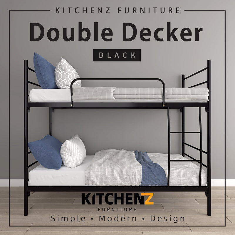 (EM) 6.4FT 3V Double Decker Powder Coated Single Metal Bed Frame-3VEY901