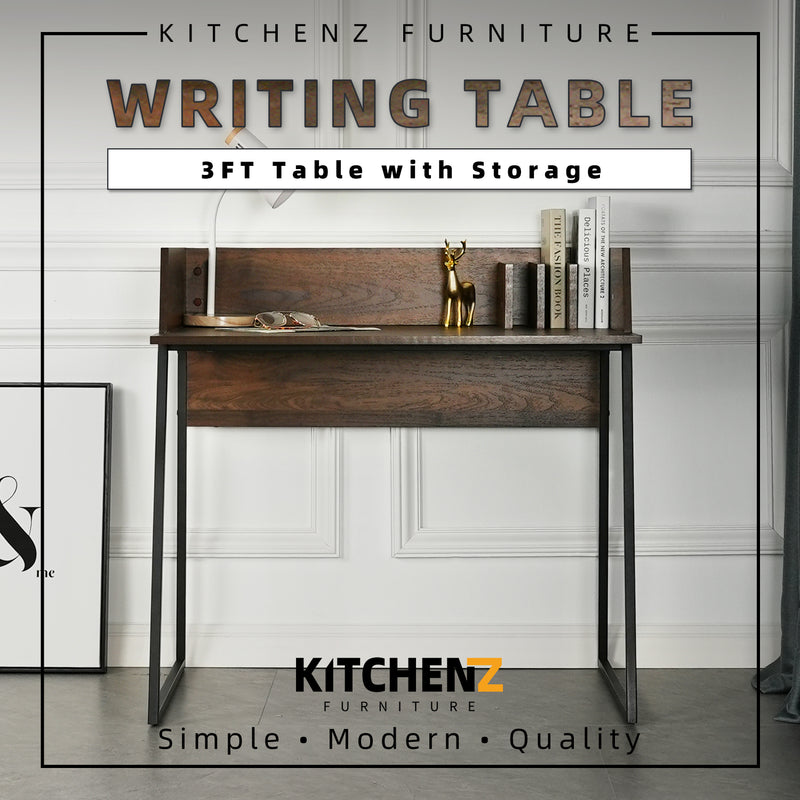 3FT Noble Series Writing Table with Storage / Office Table / Meja Belajar / Meja Pejabat - HMZ-FN-WT-N0002-CN