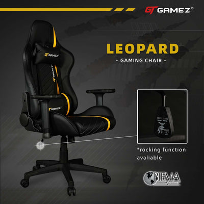 LEOPARD Gaming Chair / Kerusi Gaming / PU Leather 2.0 / Ergonomic Design / Rocking-GTC-GC-3008-LEOPARD