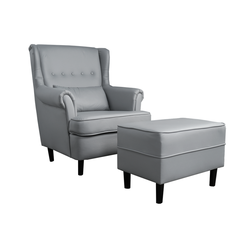 (FREE Shipping) 1 Seater Sofa Leathaire Leisure Chair / Relax Chair with Stool-HMZ-FN-SF-588