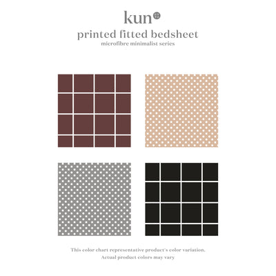 (EM) Kun Minimalist Printed Design Series Premium Microfibre Fitted Bedsheet Only - Available In 4 Size