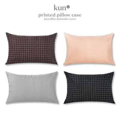 (EM) Kun Minimalist Printed Design Microfibre Pillowcase (20" x 30" x1 Pcs) - 2030PCMMB105-BLACKINK87