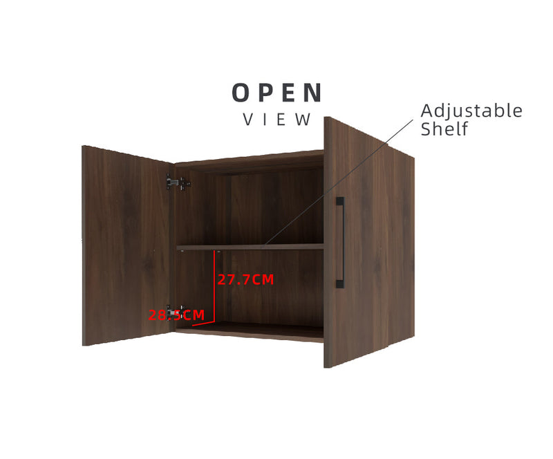 (EM) 2.6FT Ventura Series Kitchen Cabinets / Kitchen Storage / Kitchen Wall Unit-HMZ-KWC-MFC6008-WN