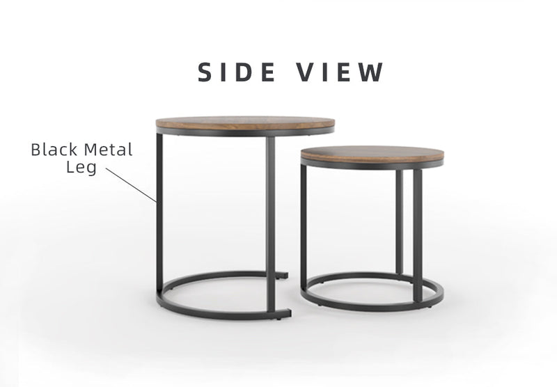 (EM) 1.5FT Noble Series Coffee Table with Black Metal Leg-HMZ-FN-CT-N3003-CN