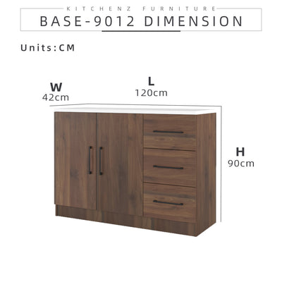 (EM) 4FT Ventura Series Kitchen Cabinets Base Unit  / Kitchen Storage-HMZ-KBC-MFC9012-WN