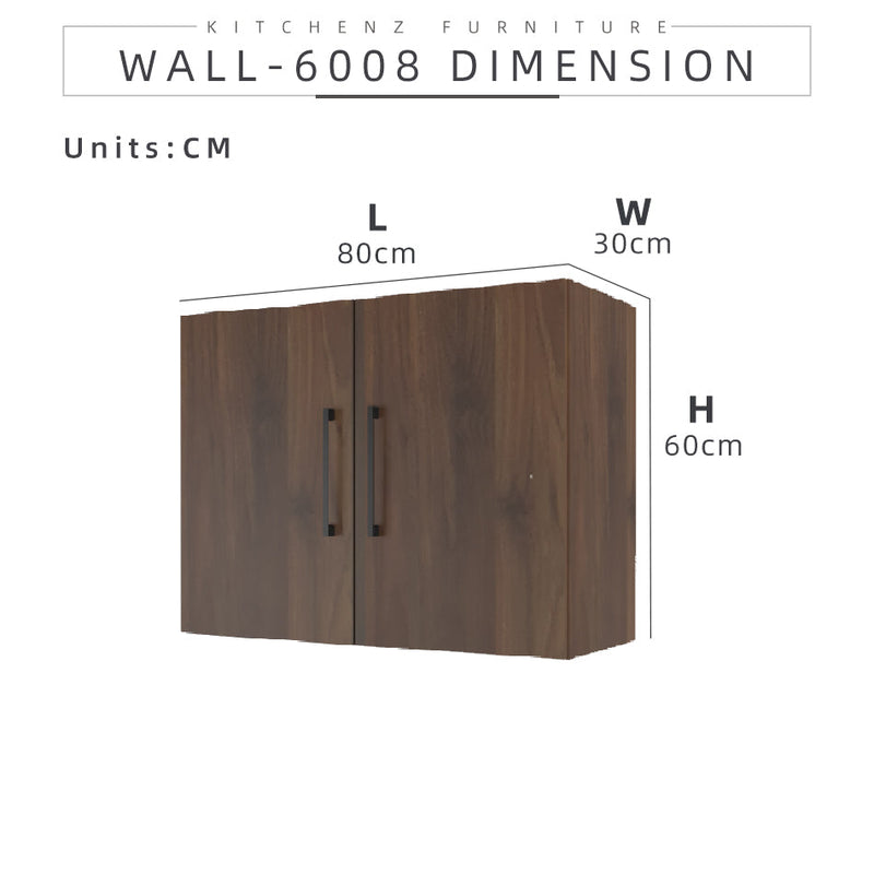 (EM) 2.6FT Ventura Series Kitchen Cabinets / Kitchen Storage / Kitchen Wall Unit-HMZ-KWC-MFC6008-WN