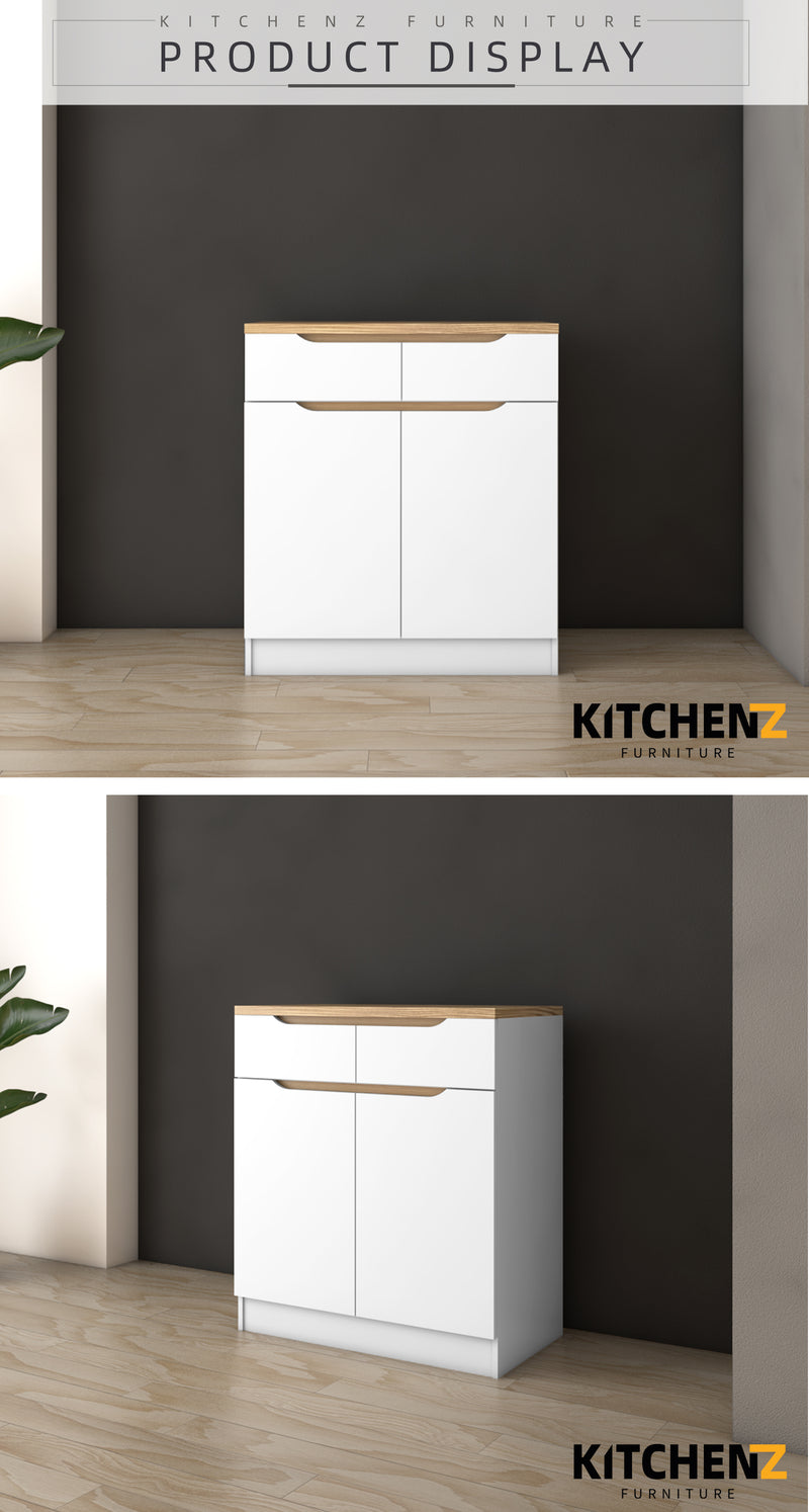 2.6FT Situra Series Kitchen Cabinets Base Unit / Kitchen Storage-HMZ-KBC-MFCS9080-WT