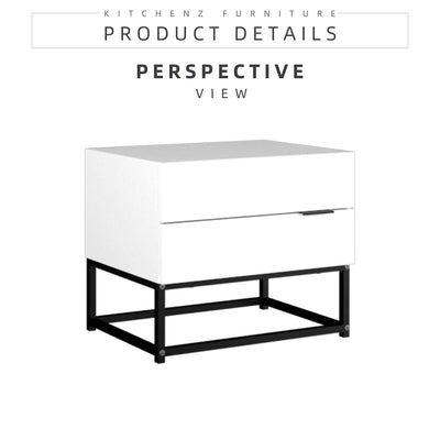 2FT Neva Series Side Table with 2 Drawers-HMZ-FN-ST-N0500-WT