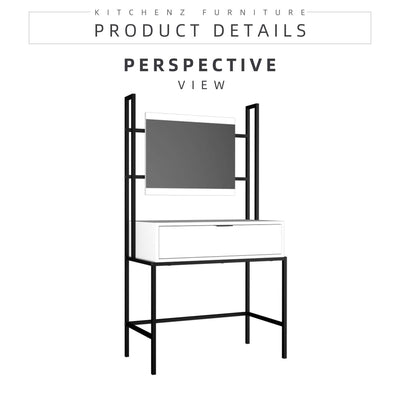 3FT Neva Series Dressing Table with Mirror Makeup Table-HMZ-FN-DT-NB005-WT