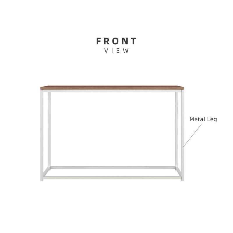 4FT Austral Series Console Table Natural Oak Surface With Metal Leg Support - HMZ-FN-DC-AU0007-WT