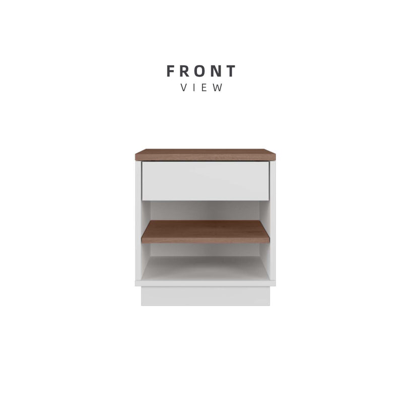 1.5FT Austral Series Side Table With 1 Drawer Bedroom Bedside Table - HMZ-FN-ST-AU0003-WT