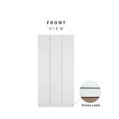 3FT Disney Series 3 Door Push Catch Open Wardrobe Cabinet Storage 100% Authentic 3D Concave-Convex Mickey-HMZ-FN-WD-D8275-WT