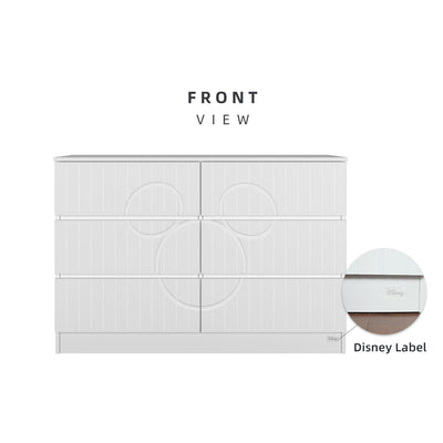 (EM) 4FT Disney Series 6 Layer Chest Drawer 100% Authentic 3D Concave-Convex Surface Big Size Mickey-HMZ-FN-CD-D8274-WT