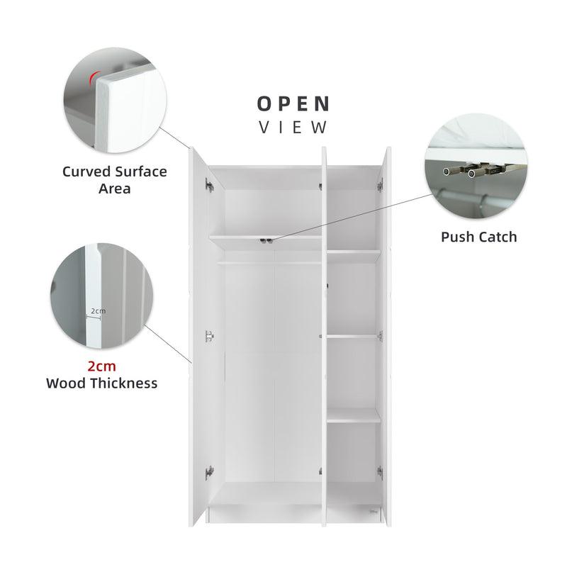 3FT Disney Series 3 Door Push Catch Open Wardrobe Cabinet Storage 100% Authentic 3D Concave-Convex Mickey-HMZ-FN-WD-D8275-WT