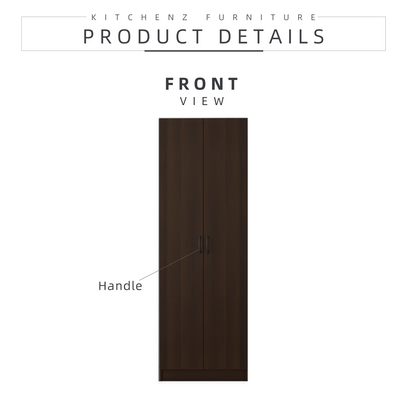 (EM) 2FT 2 Door Wardrobe Solid Board with Hanging Rod-HMZ-FN-WD-6000