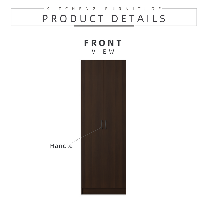 2FT 2 Door Wardrobe Solid Board with Hanging Rod-HMZ-FN-WD-6000