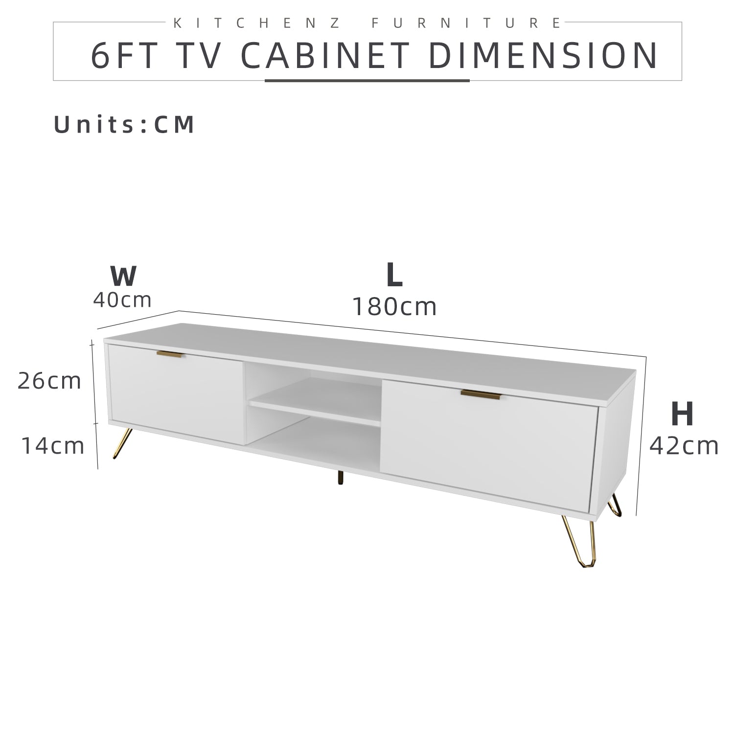 6ft Eudora Series Tv Cabinet Console